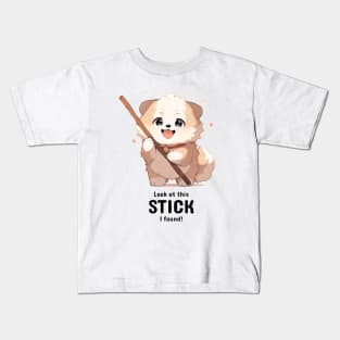 Look at this stick I found - Cute funny dog Kids T-Shirt